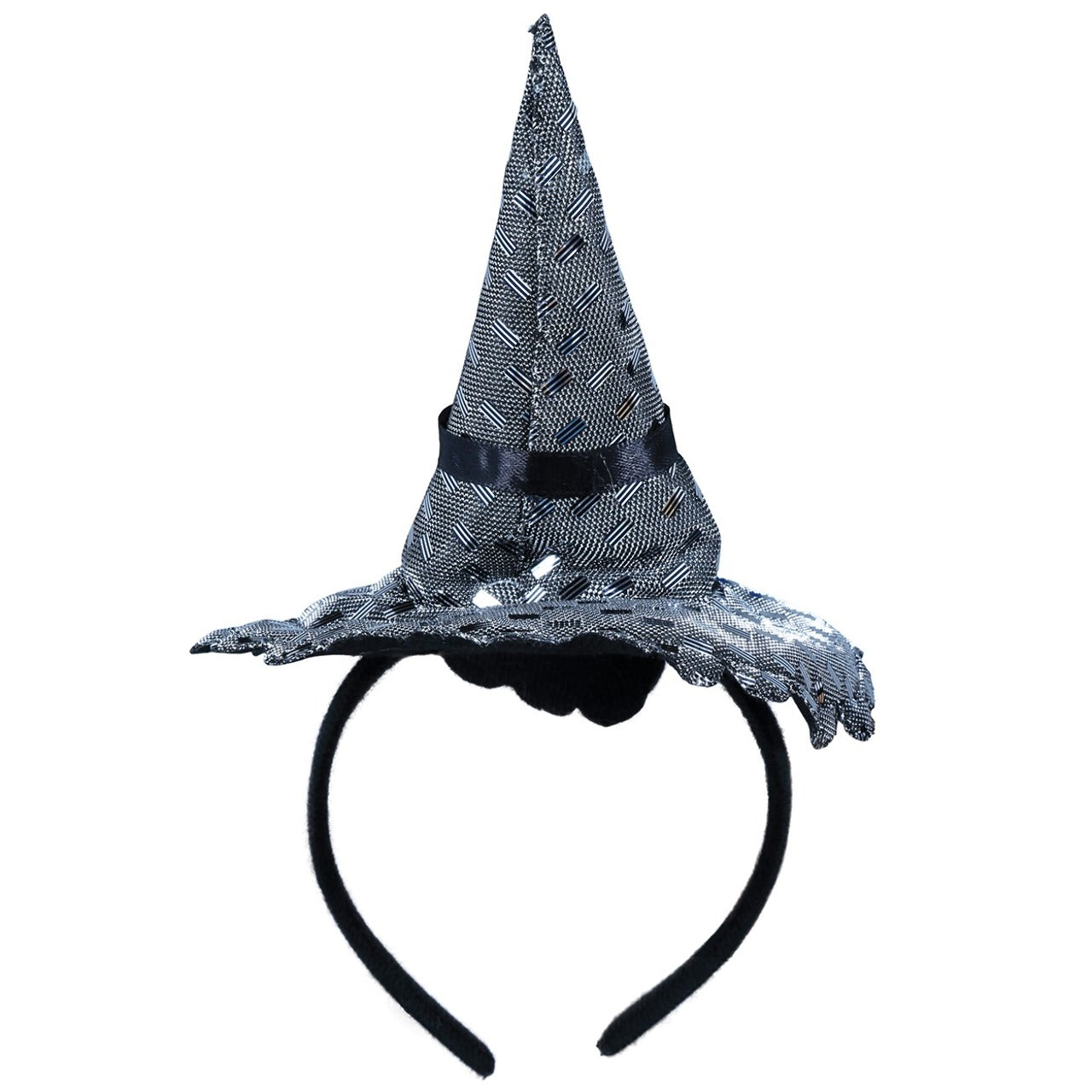 Chapéu Elegante de Bruxa Prateado