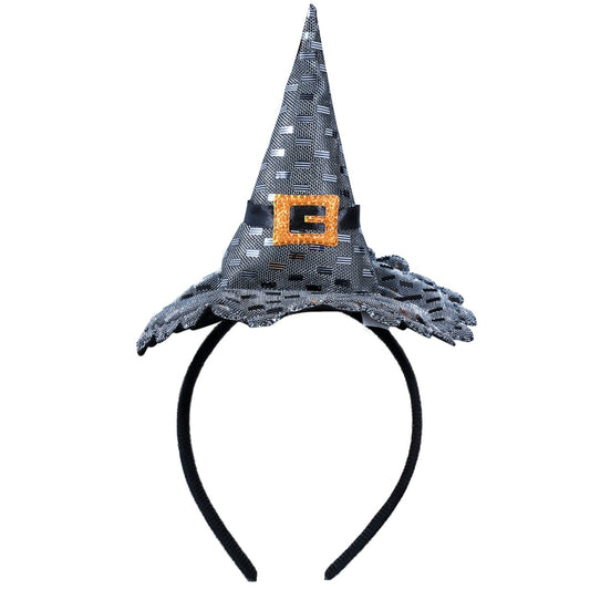 Chapéu Elegante de Bruxa Prateado