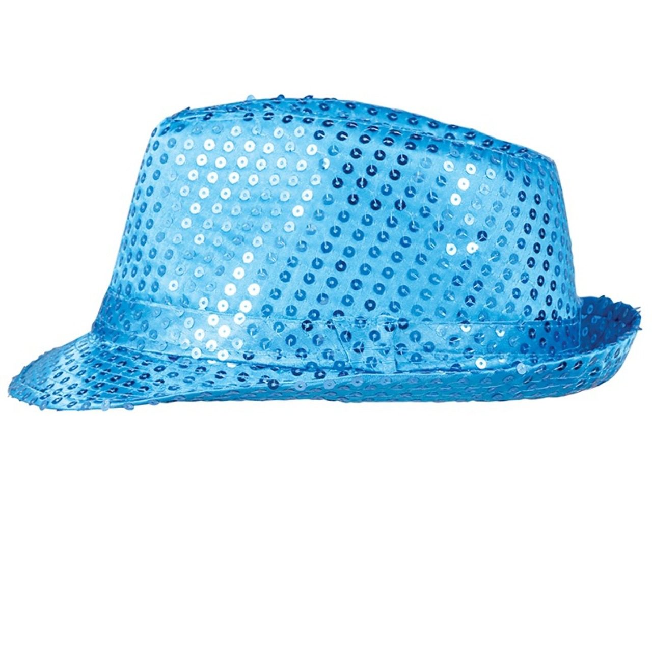 Chapéu Gangster com Lantejoulas Azul Claro Eco