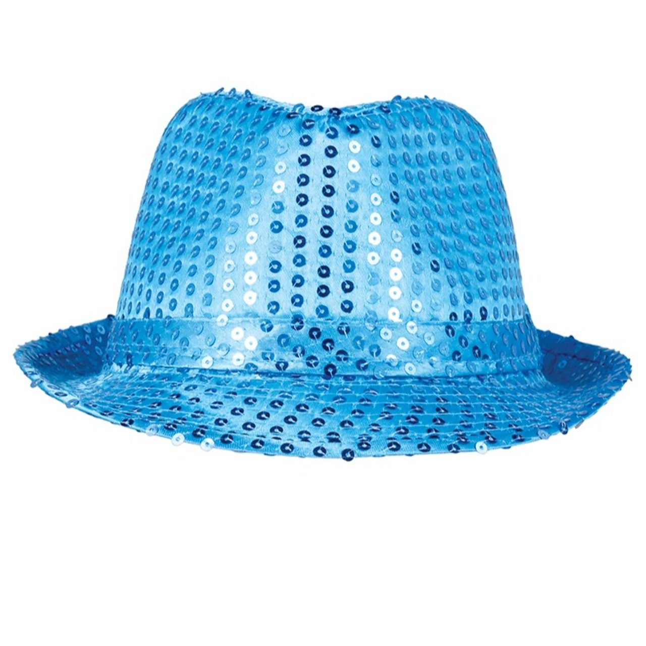 Chapéu Gangster com Lantejoulas Azul Claro Eco