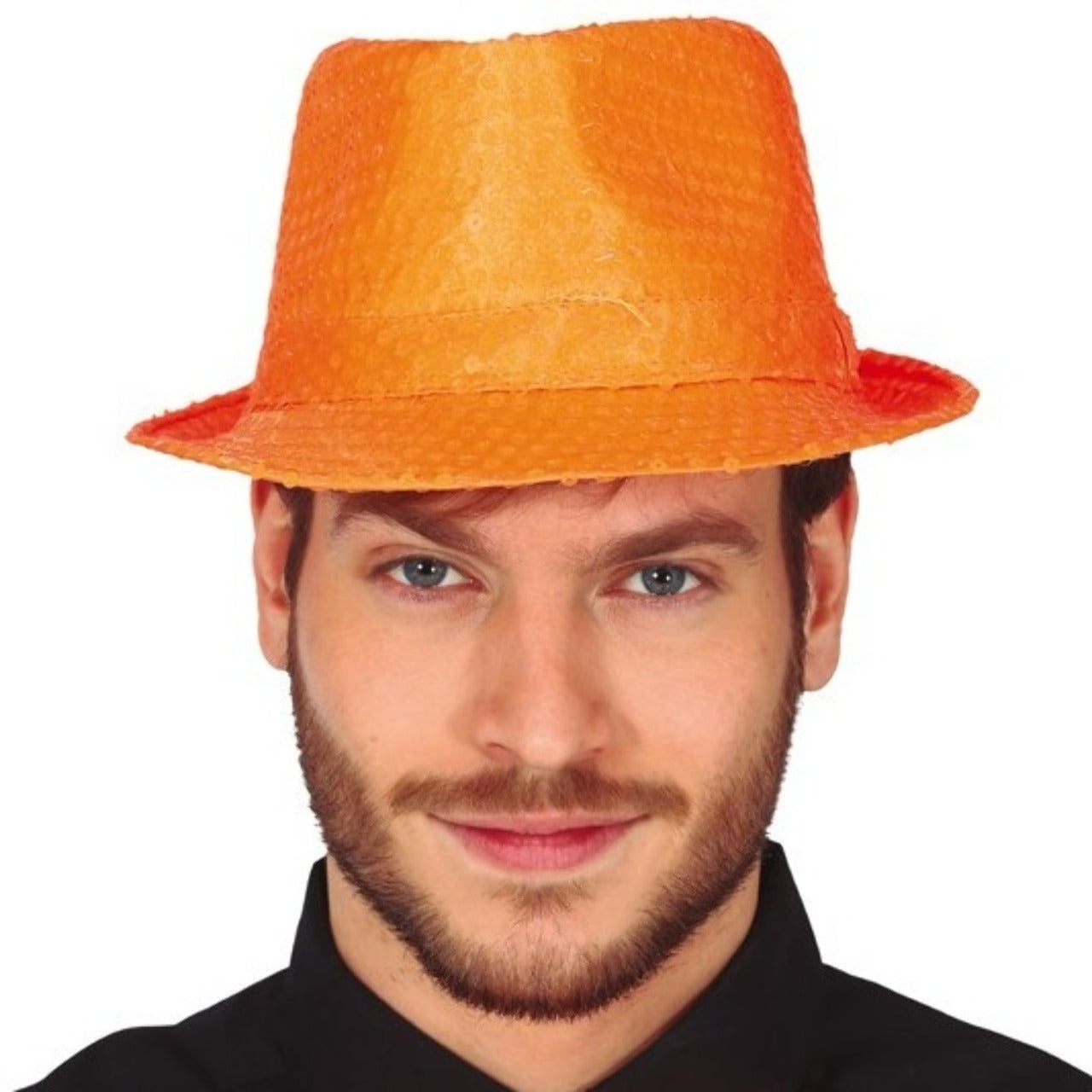 Chapéu Gangster Lantejoulas Laranja Eco