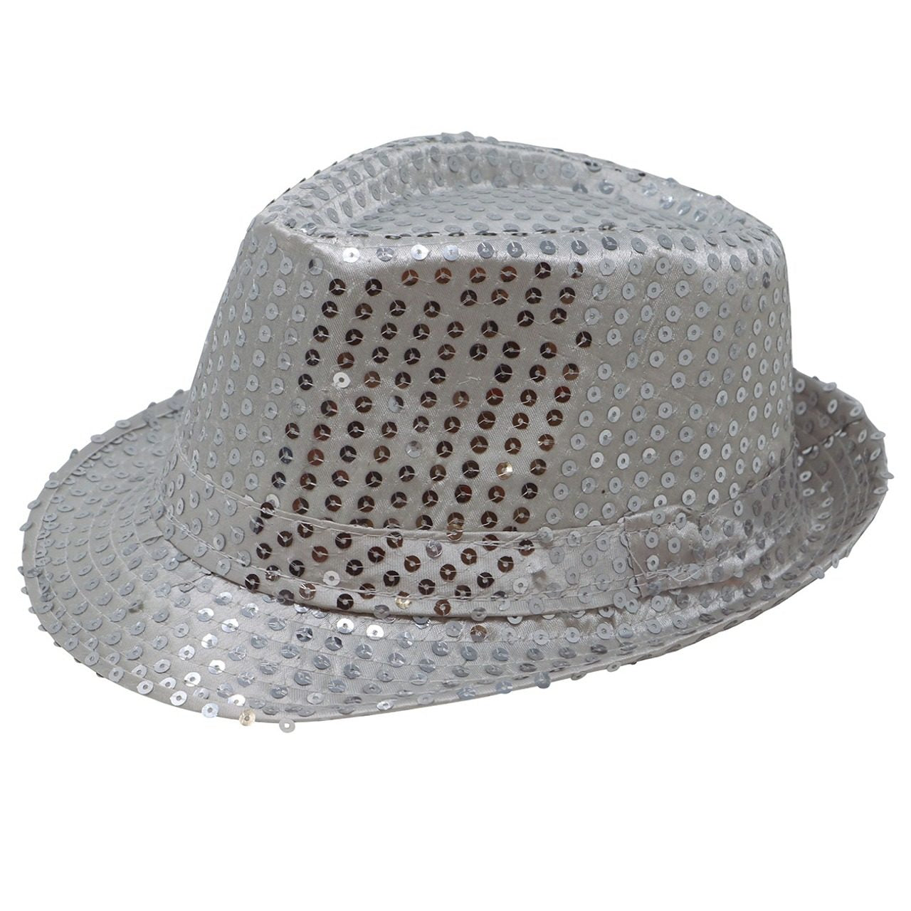 Chapéu Gangster com Lantejoulas Prateadas Eco