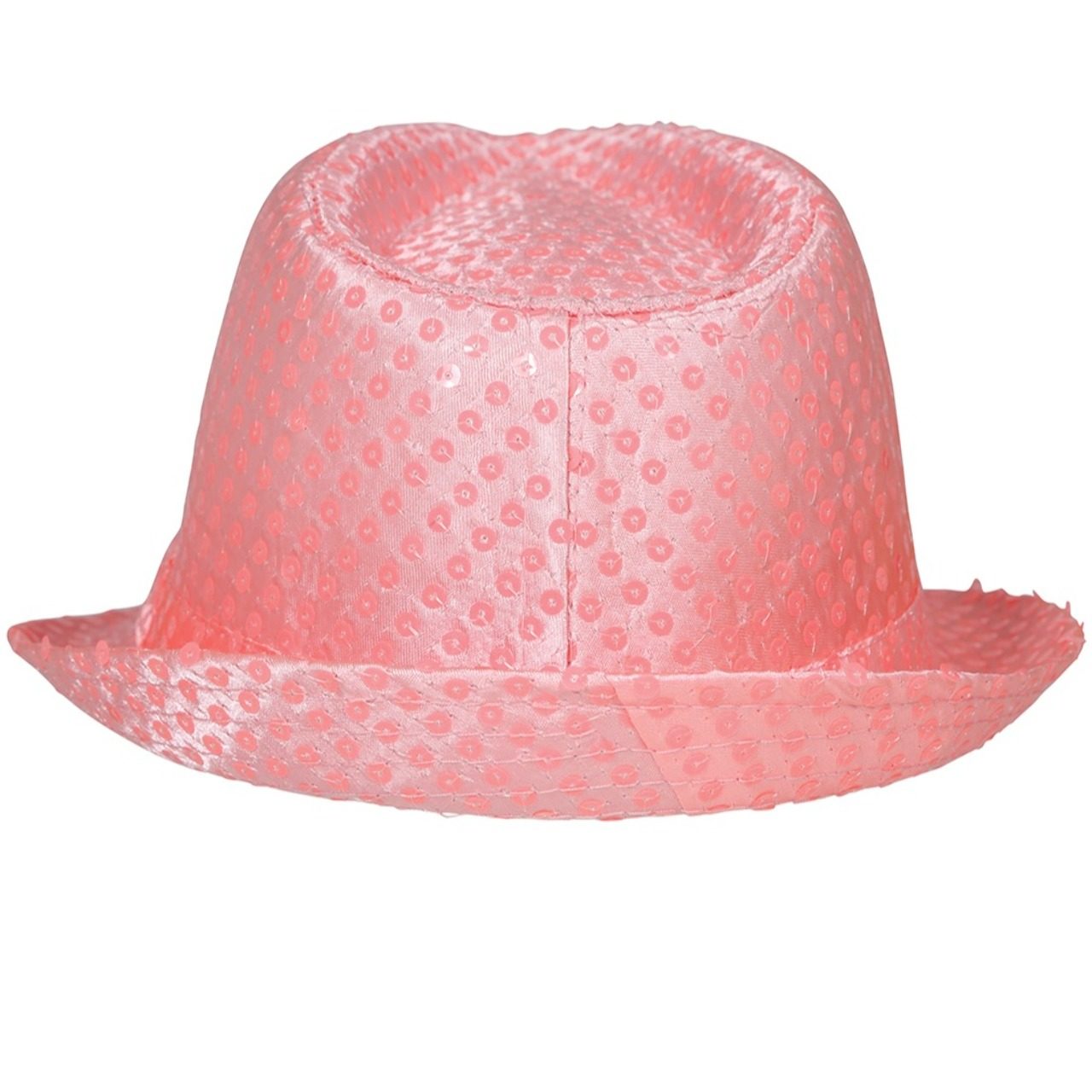 Chapéu gangster de lantejoulas rosa