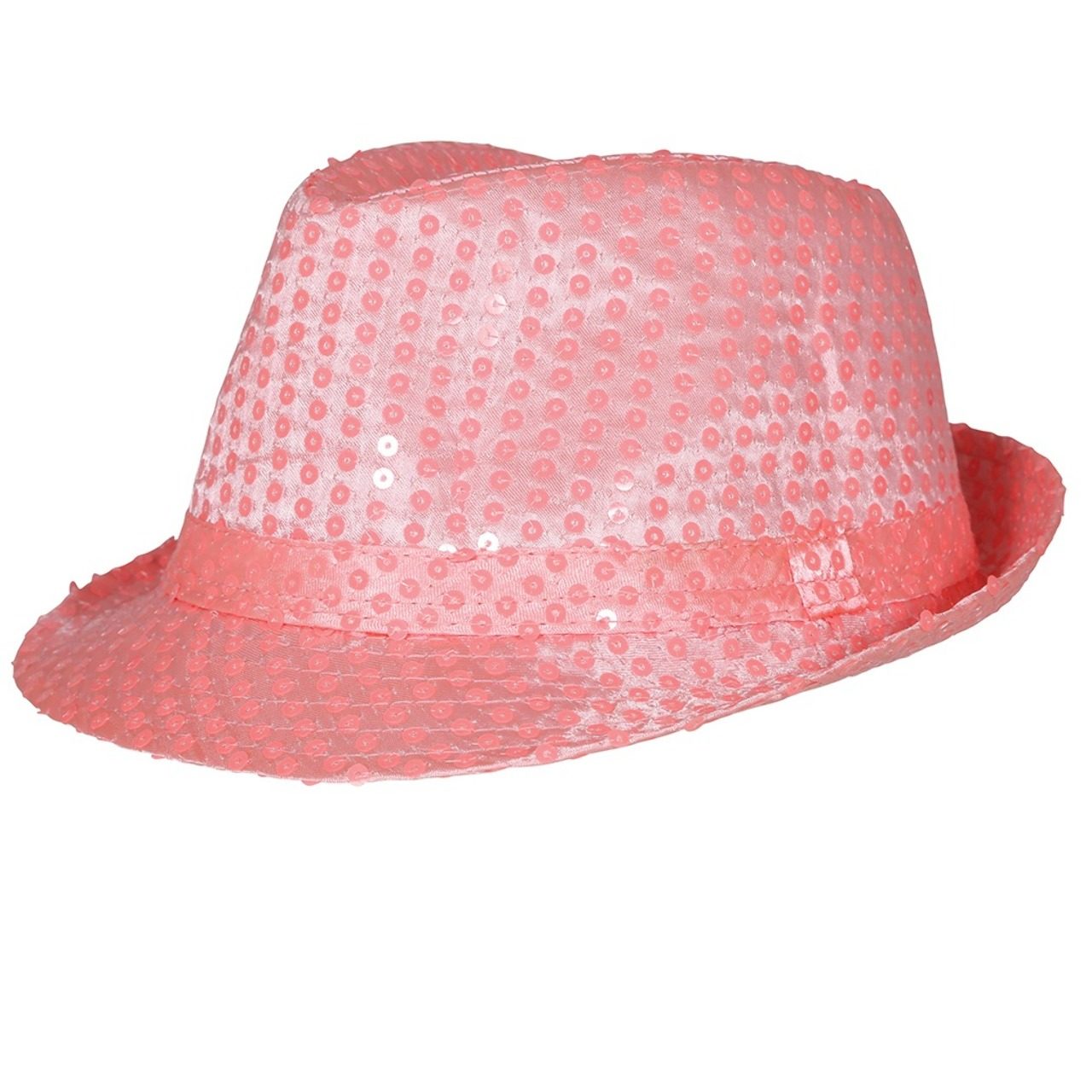Chapéu gangster de lantejoulas rosa