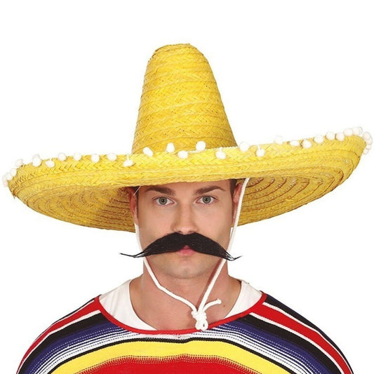 Chapéu de Palha Mexicano Amarelo Grande