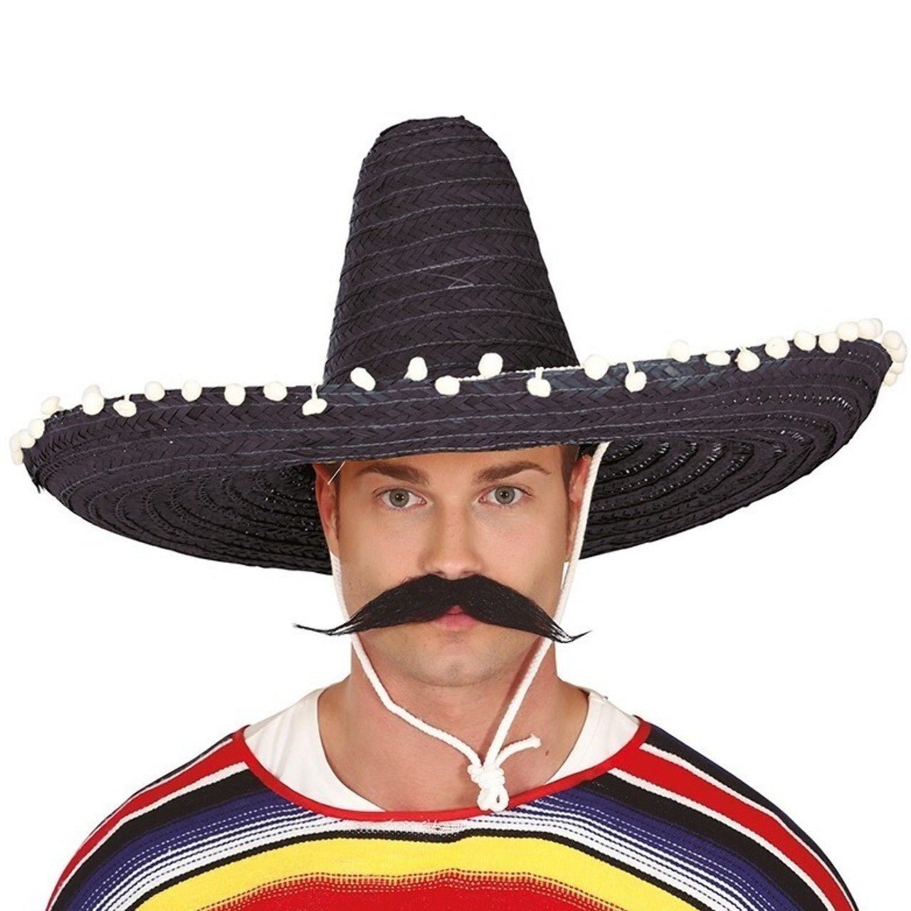 Chapéu de Palha Mexicano Preto Grande