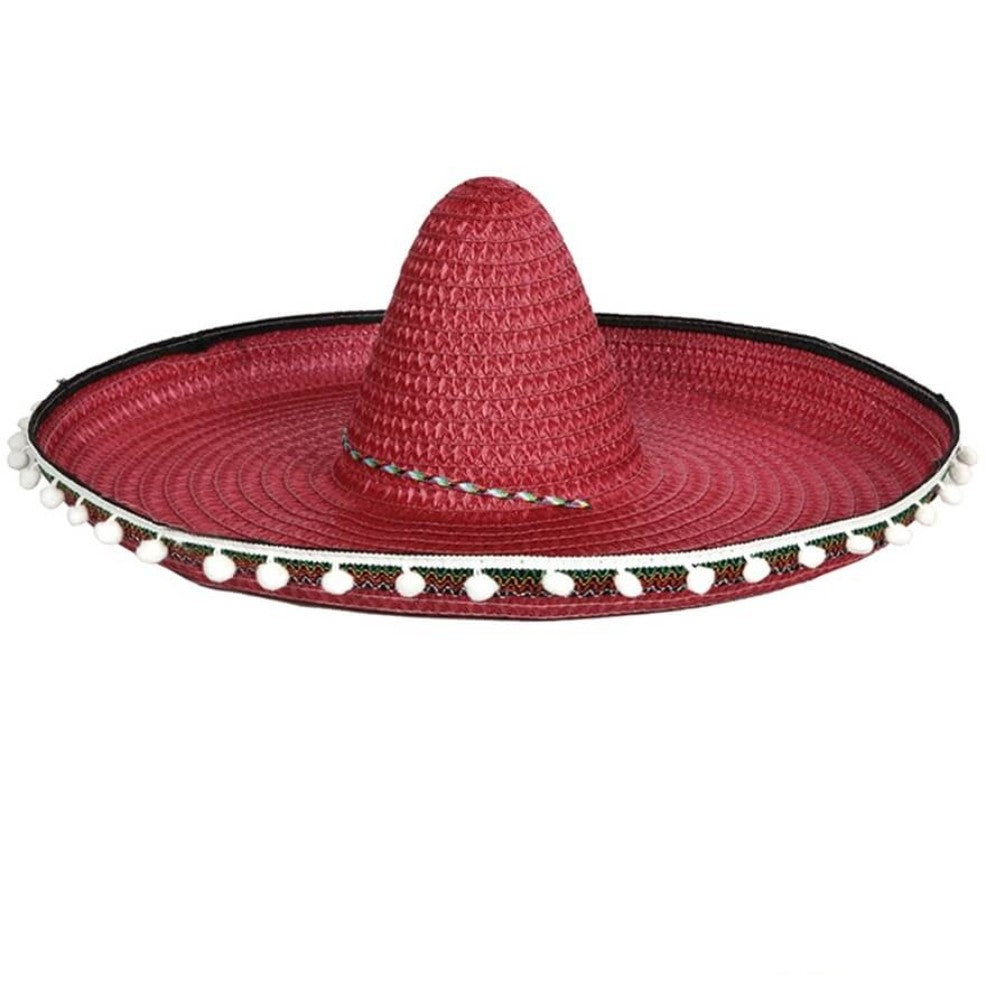 Chapéu Mexicano Vermelho Grande Deluxe