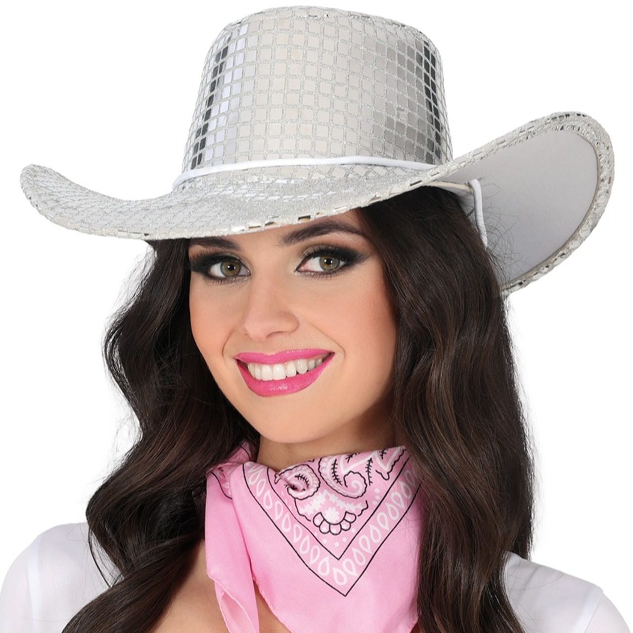 Chapéu de Cowgirl Prateado