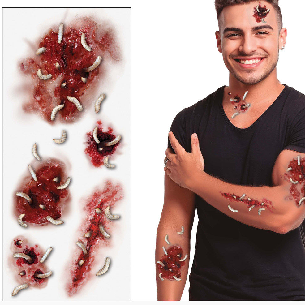 Tatuagens de Feridas com Larvas