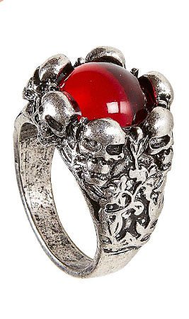 Anel Vermelho com Caveiras