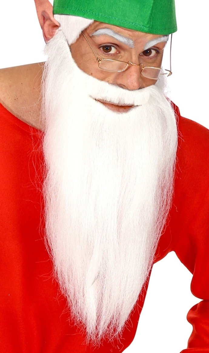 Barba Branca Comprida com Bigode