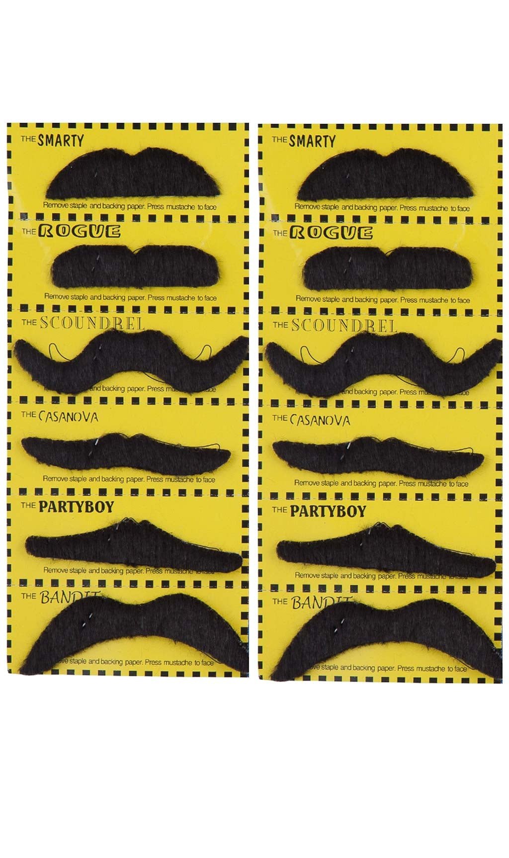 Pack de 12 Bigodes Pretos