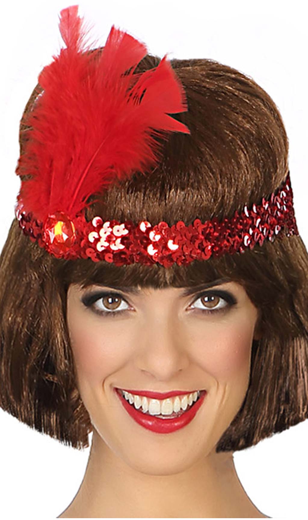 Fita de Charleston com Lantejoulas Vermelha