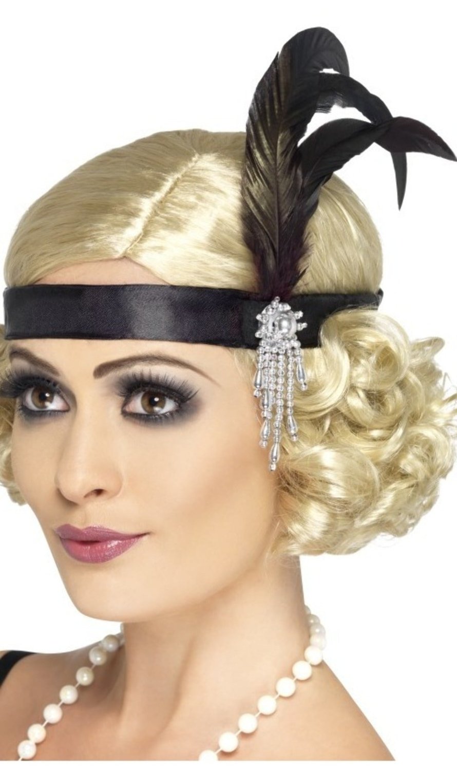 Fita de Charleston Preta com Pedrinhas