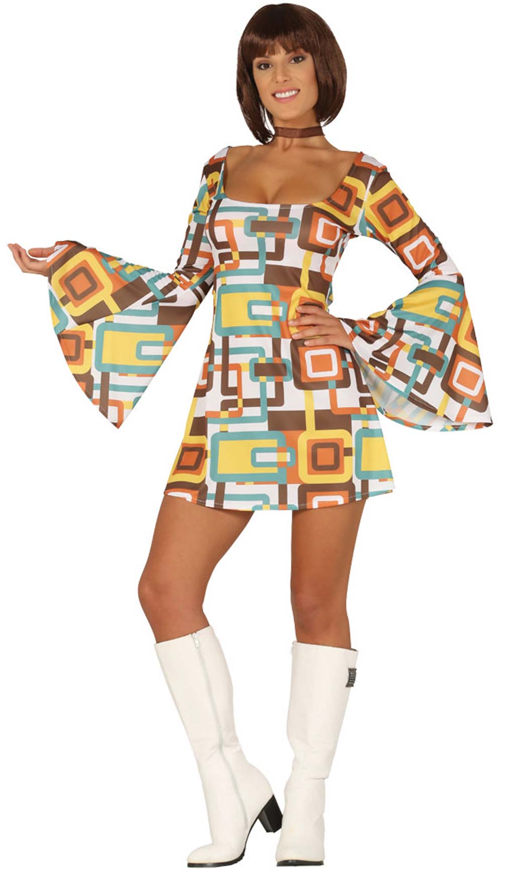 Moda Feminina Vestido Decada 70 Fantasia Feminina Disco Anos 70