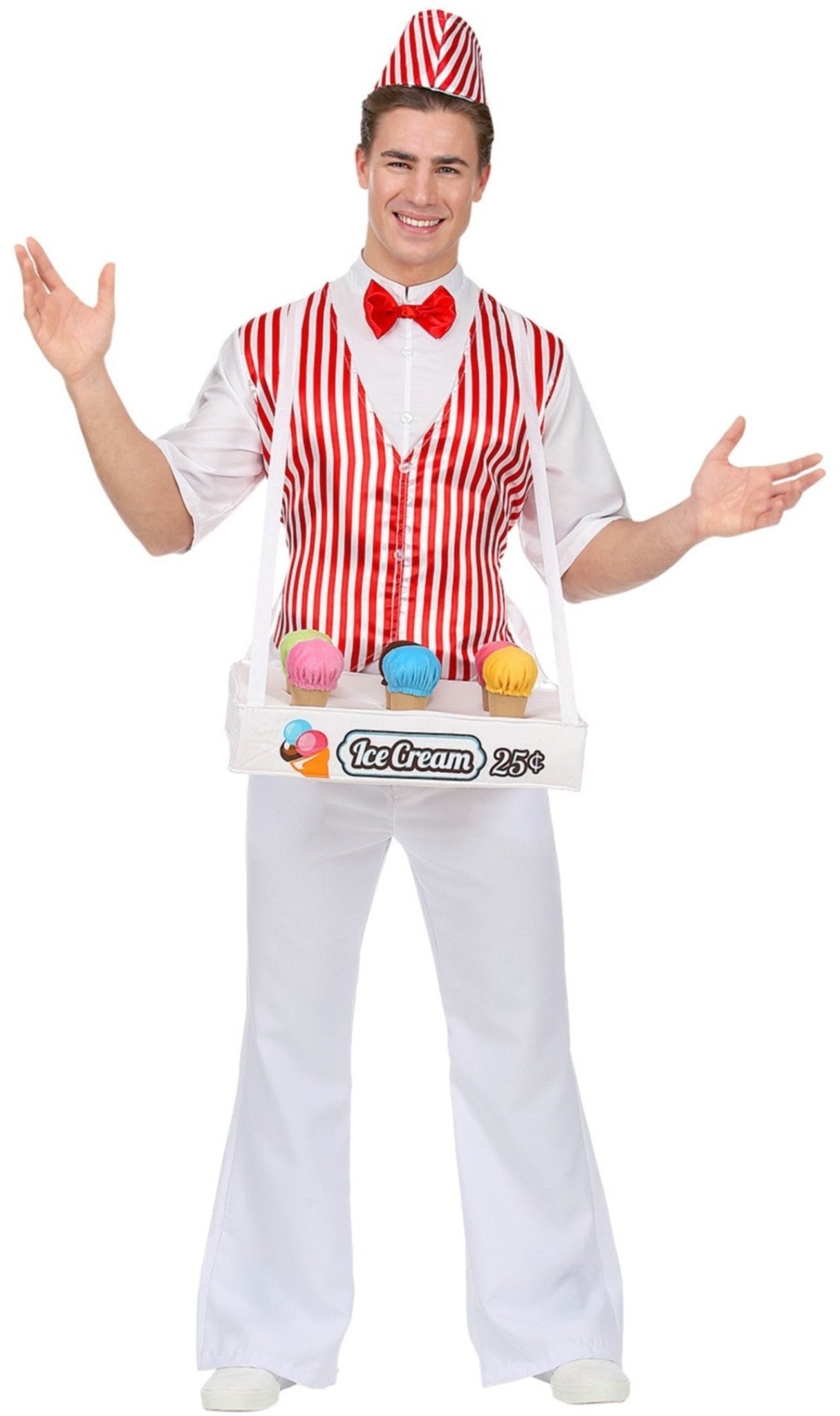Disfraz de Heladero Rayas para adulto I Don Disfraz