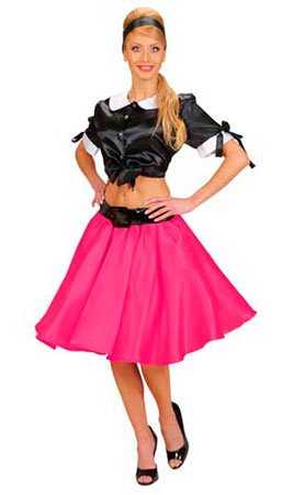 Saia de Rock cetim para senhora