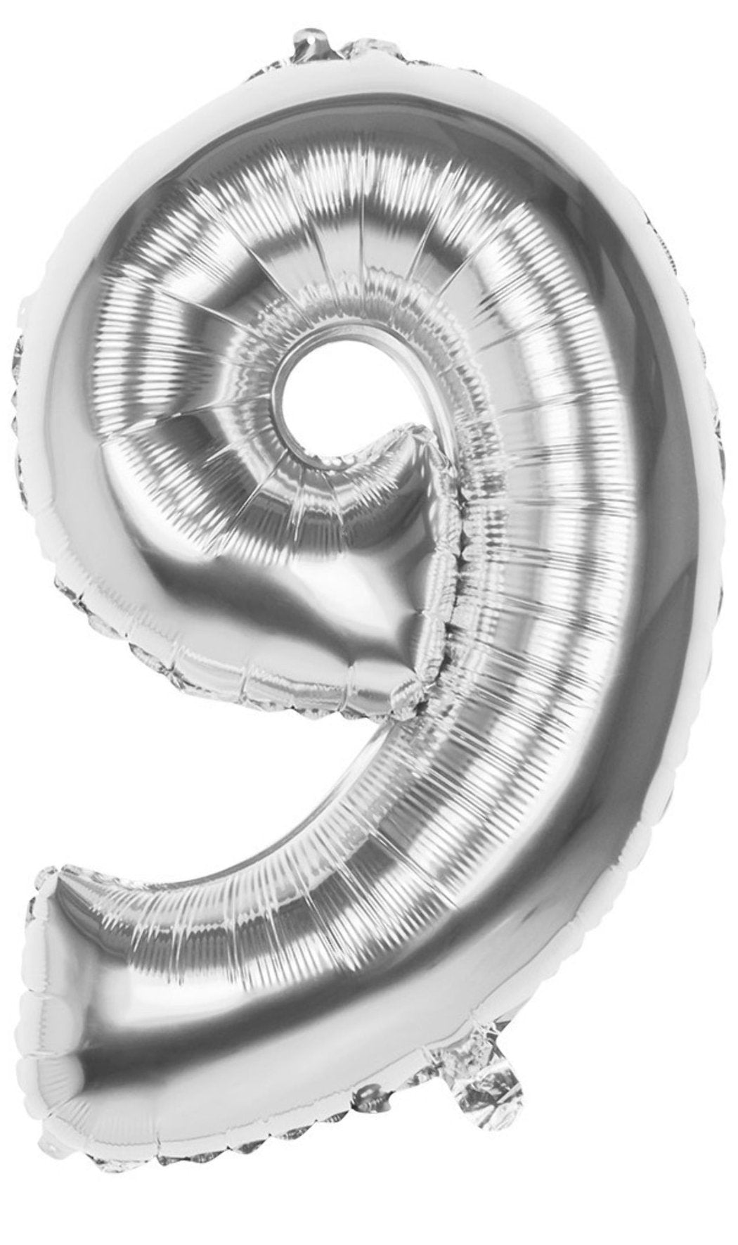 Balão Número 9 Prateado 86cm