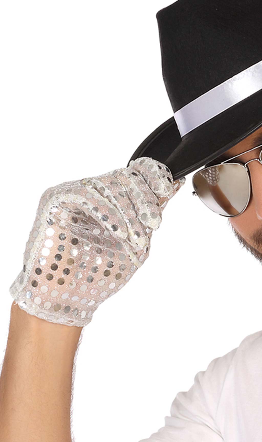 Luvas Curtas Prateadas