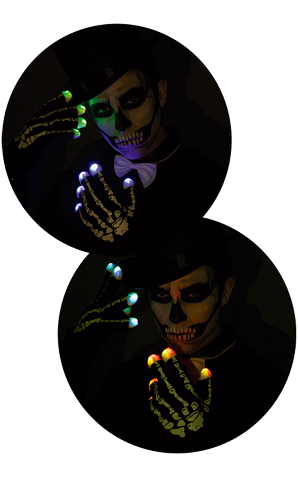 Luvas de Esqueleto com Luz
