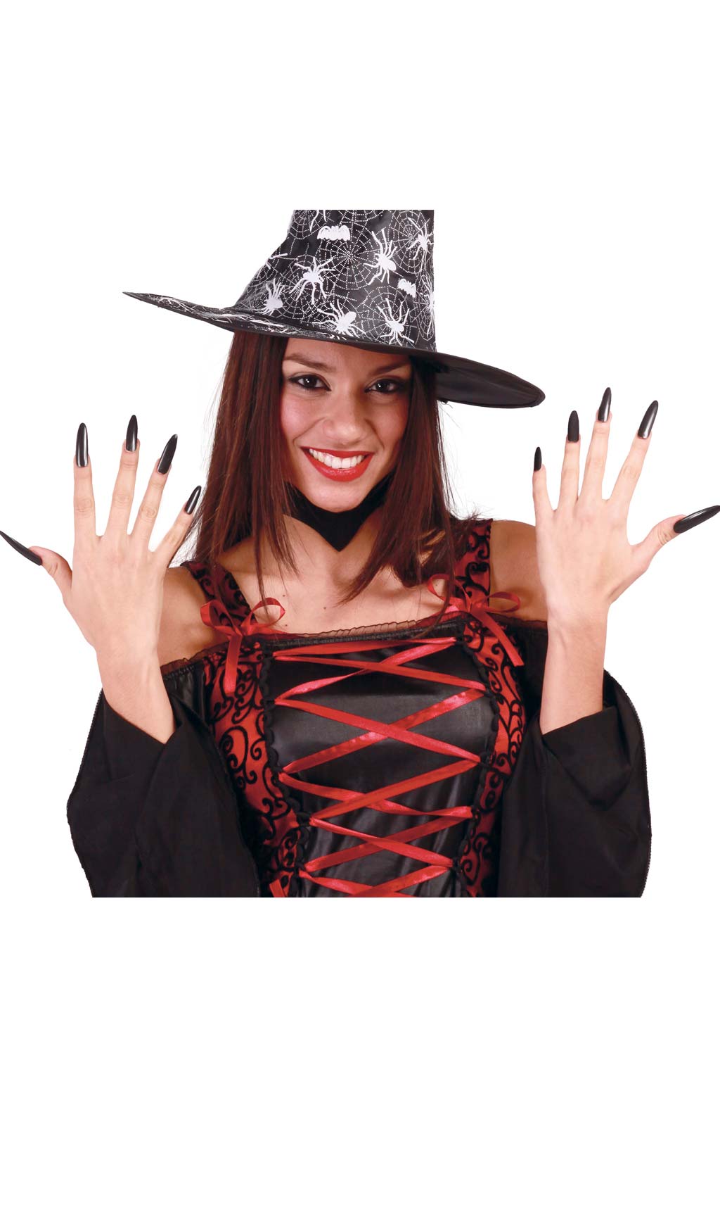 Kit de 10 Unhas Pretas Compridas