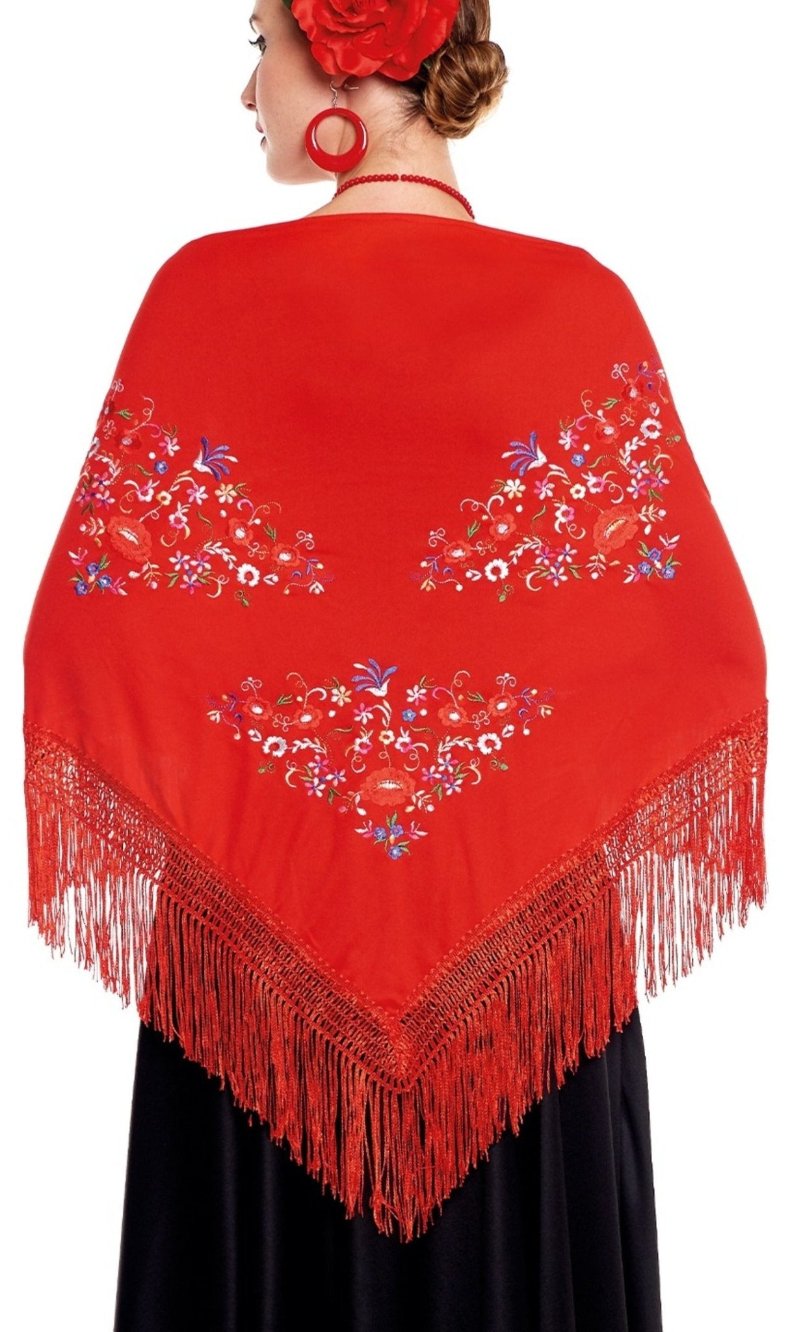 Xale Bordado Vermelho