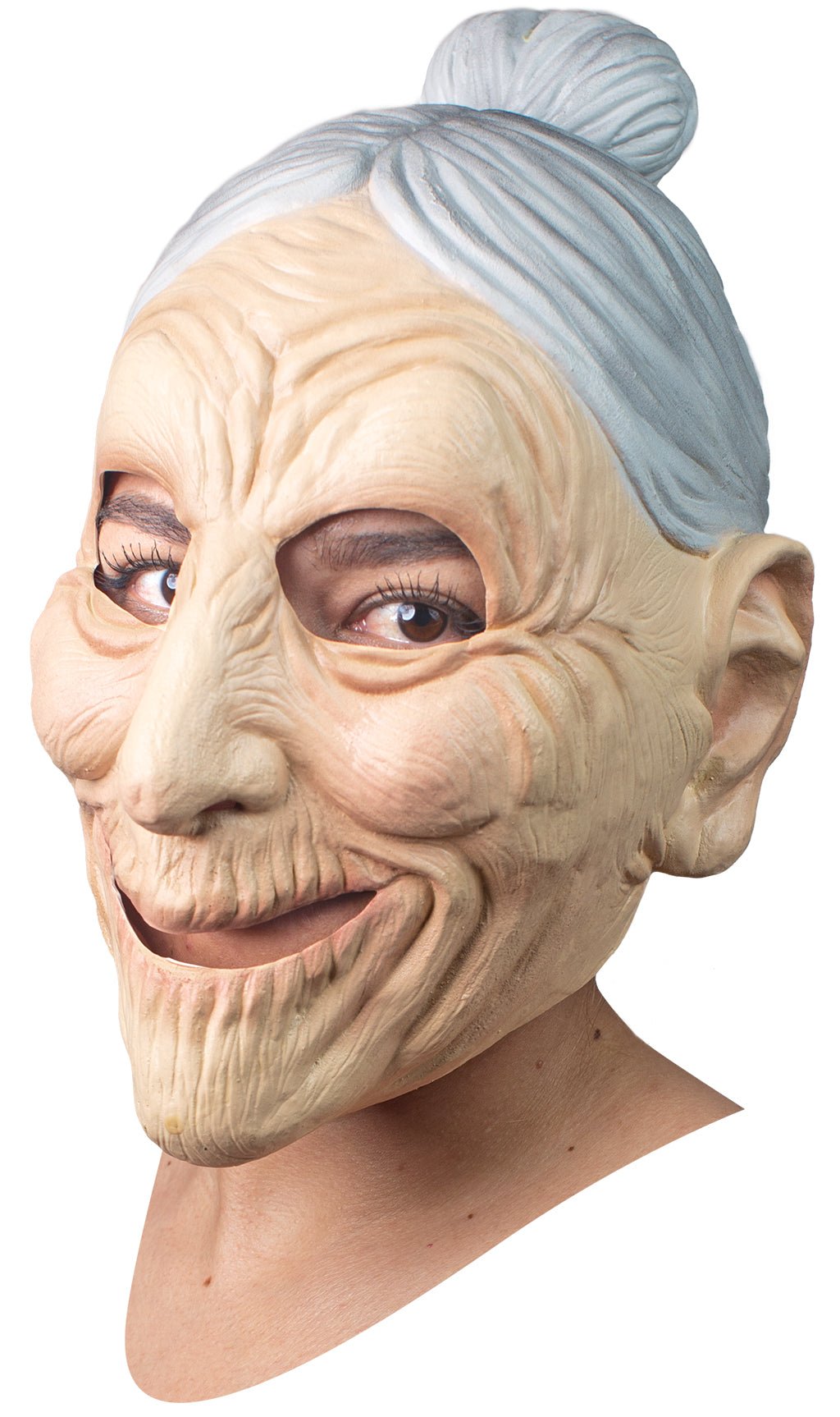 Máscara de Velha sorridente látex para Halloween | Costumalia
