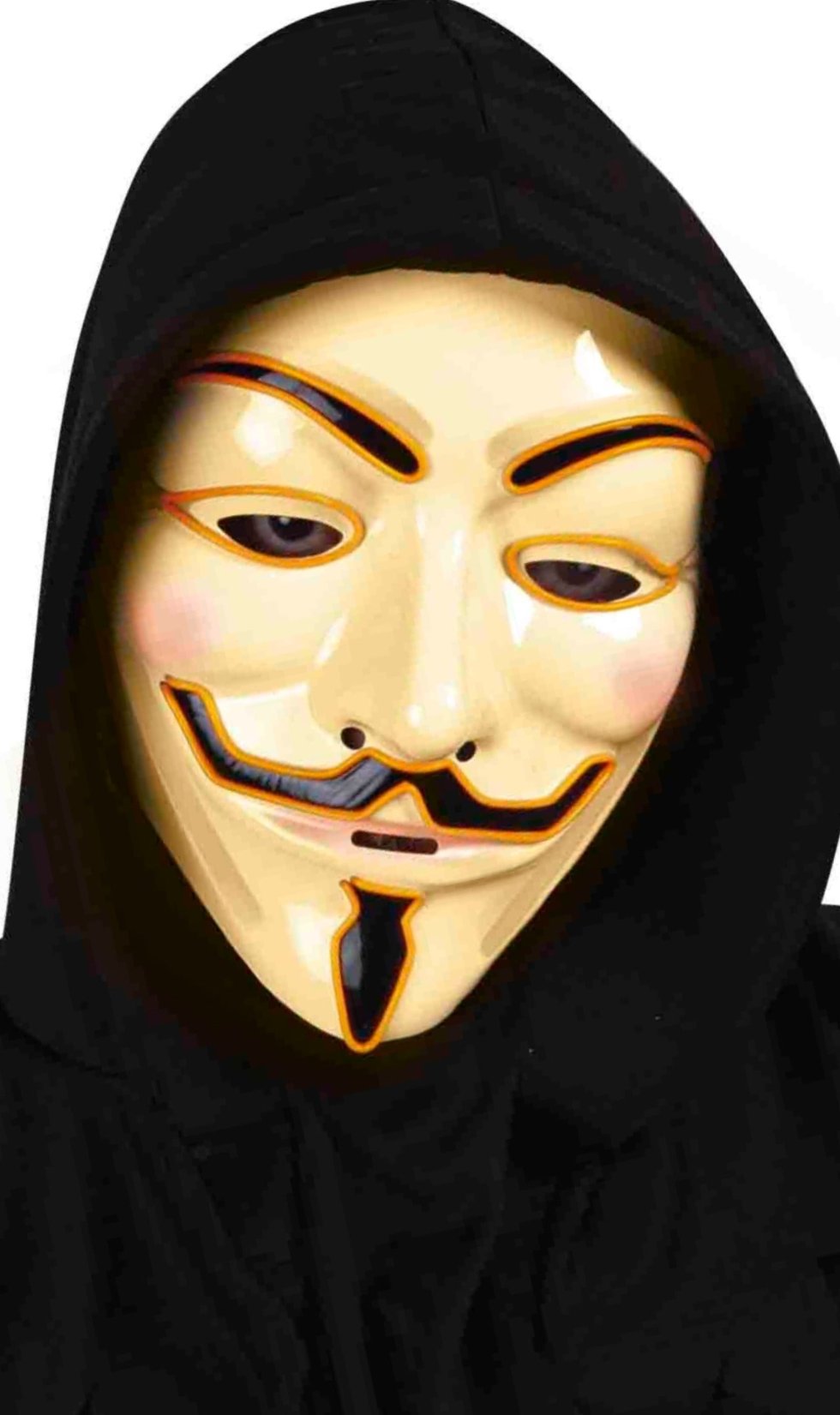 Máscara de V de Vendetta com Luz