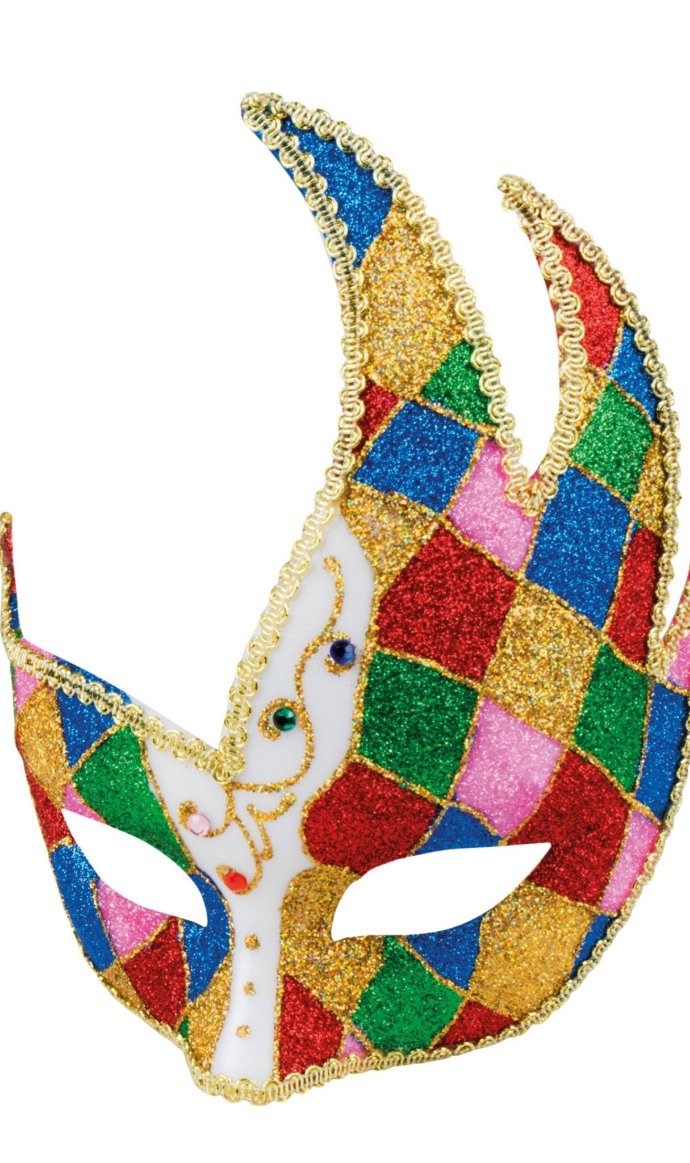Máscara Veneziana de Palhaço Colorida