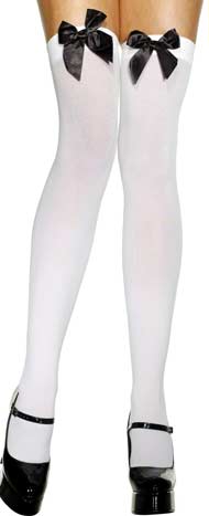 Meias Brancas com Laço Preto