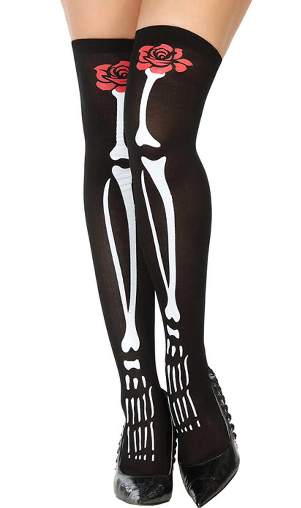 Meias de Esqueleto Flor