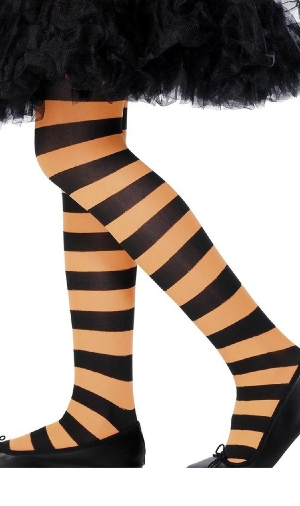 Collants de Riscas Pretas e Laranjas Deluxe para criança