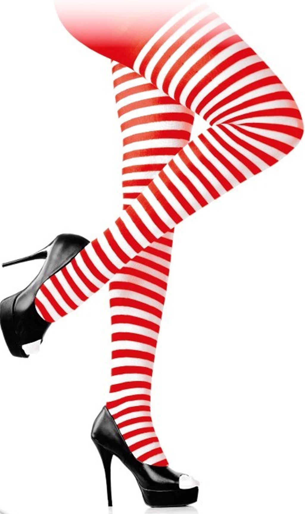 Collants Listrado Vermelha e Branca eco