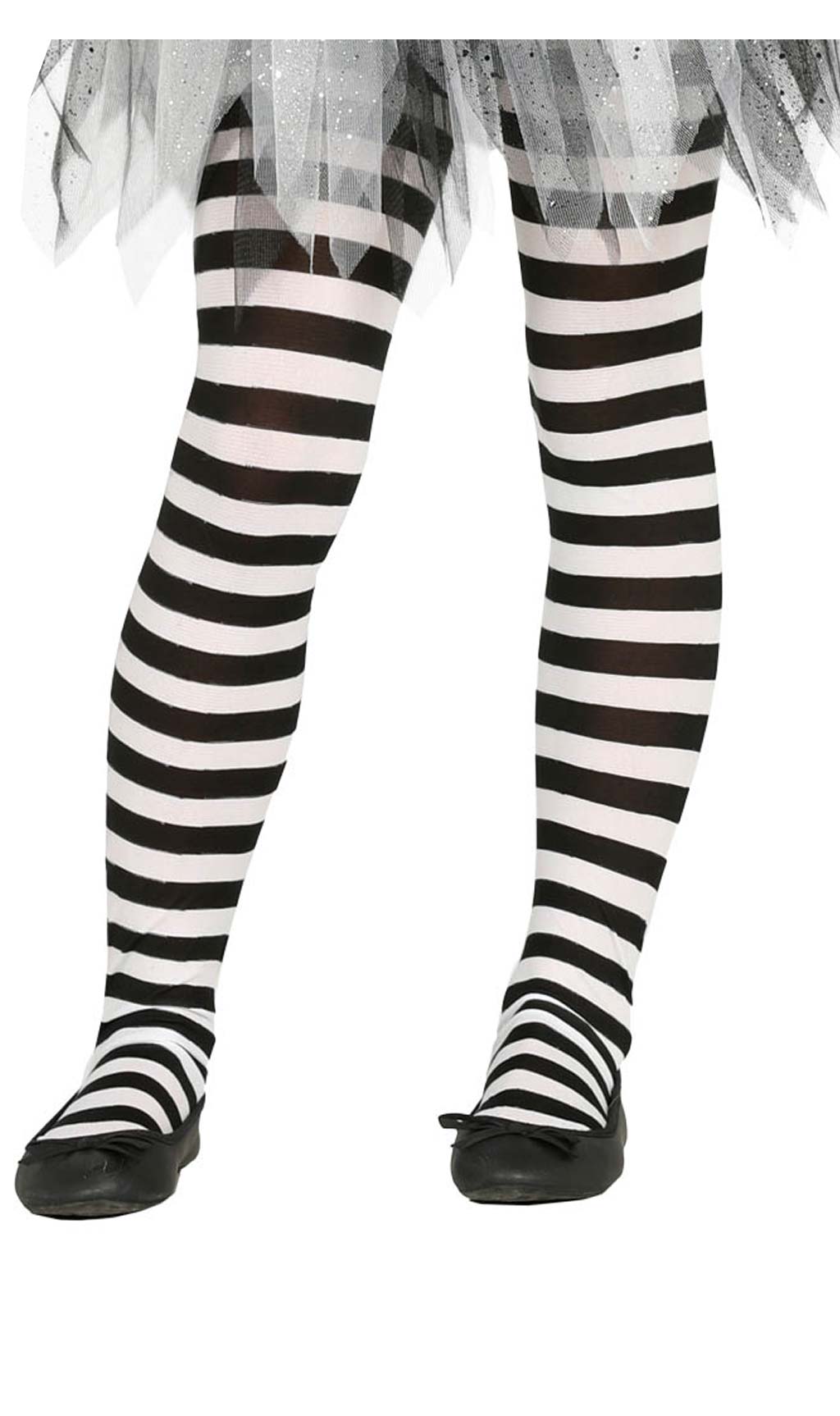 Collants de Riscas Pretas e Brancas para criança