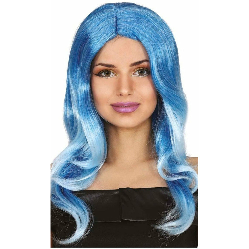 Peluca Azul Melena Ondas | Don Disfraz