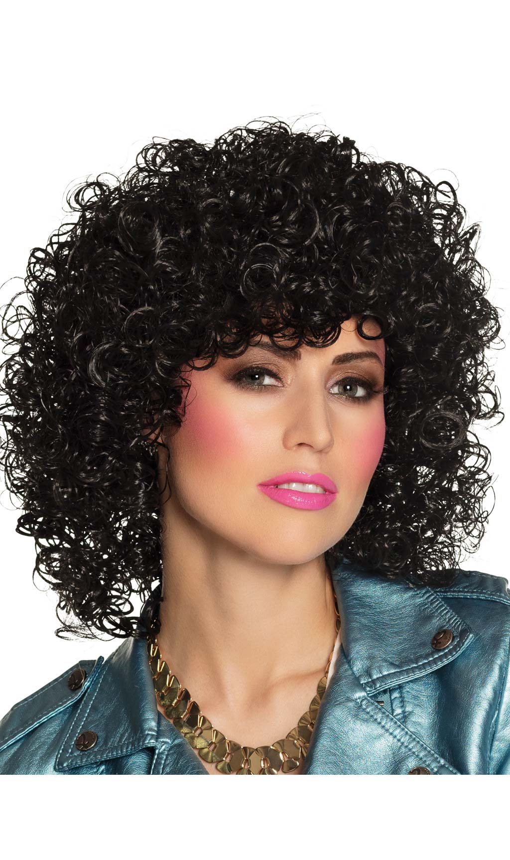 Peruca de Caracóis Preta