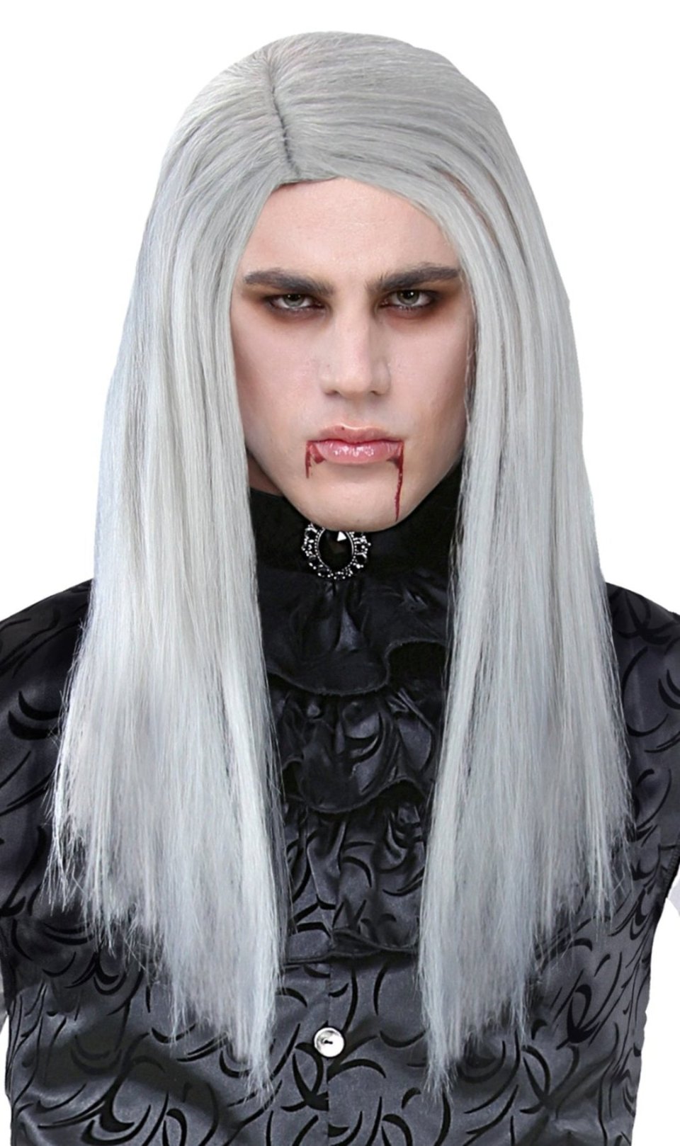 Peruca de vampiro cinza