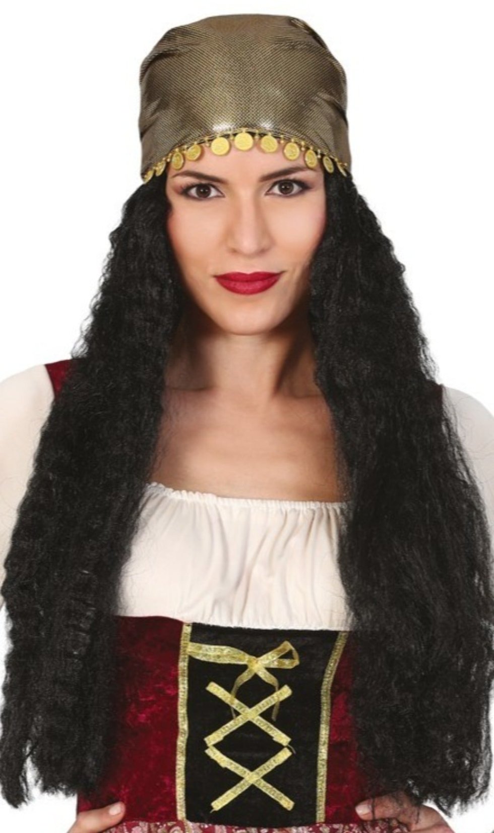 Peruca Cigana com Lenço de Moedas
