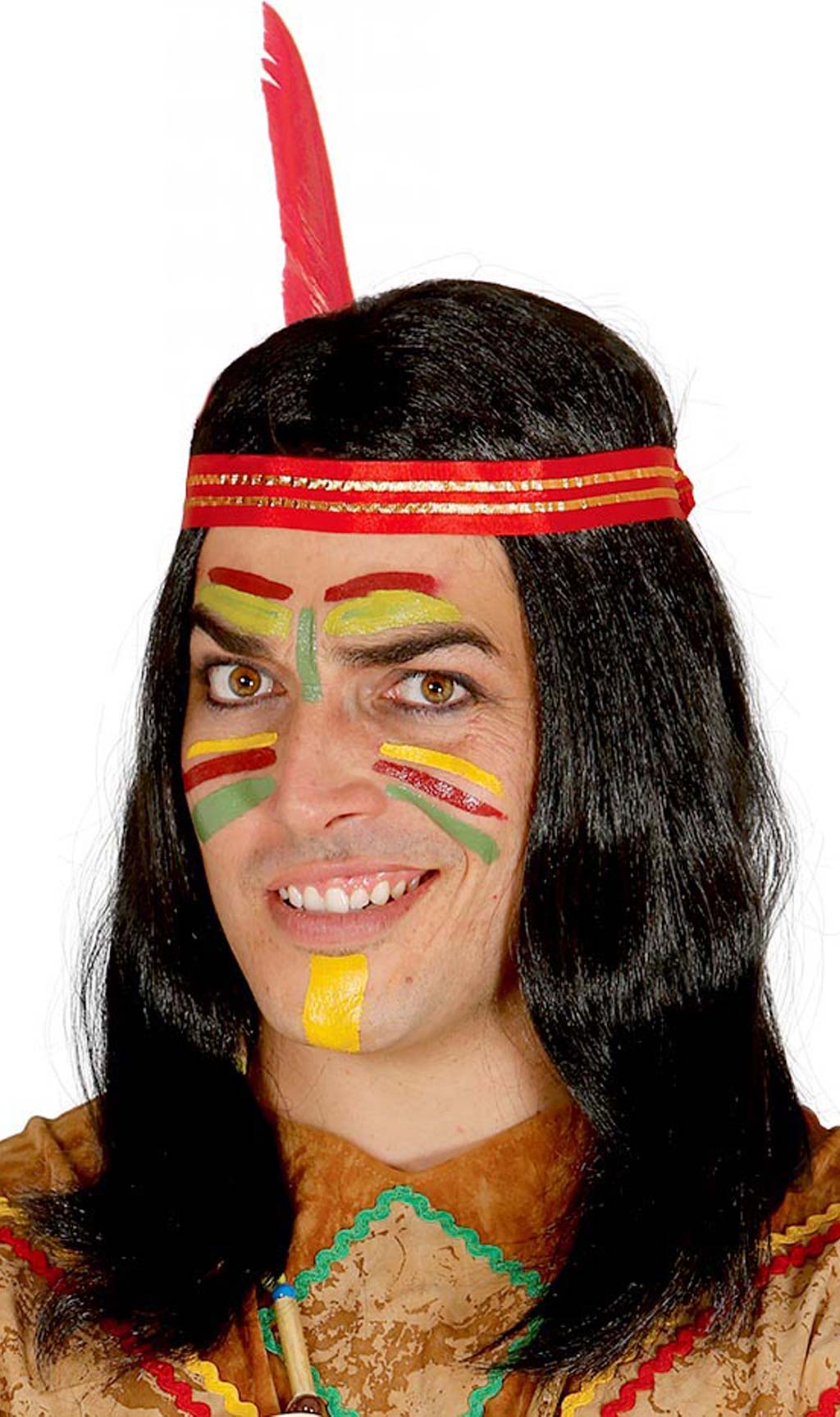 Peruca de Índio com Pluma