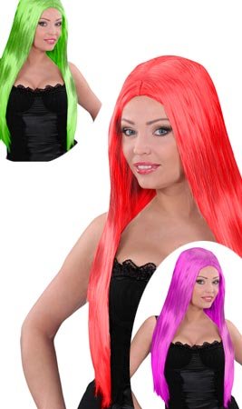Peruca Colorida Comprida com Glamour