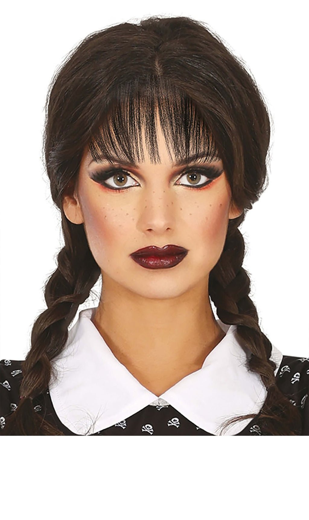 Peruca Estudante Sinistra Tranças com Franja