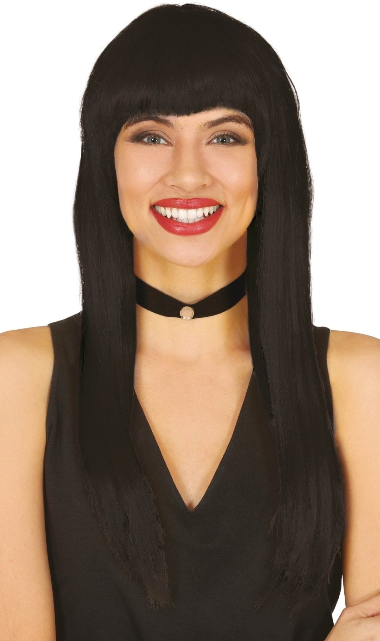 Peruca Preta com Cabelo Eco