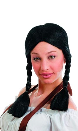 Peruca Preta com Tranças Curtas