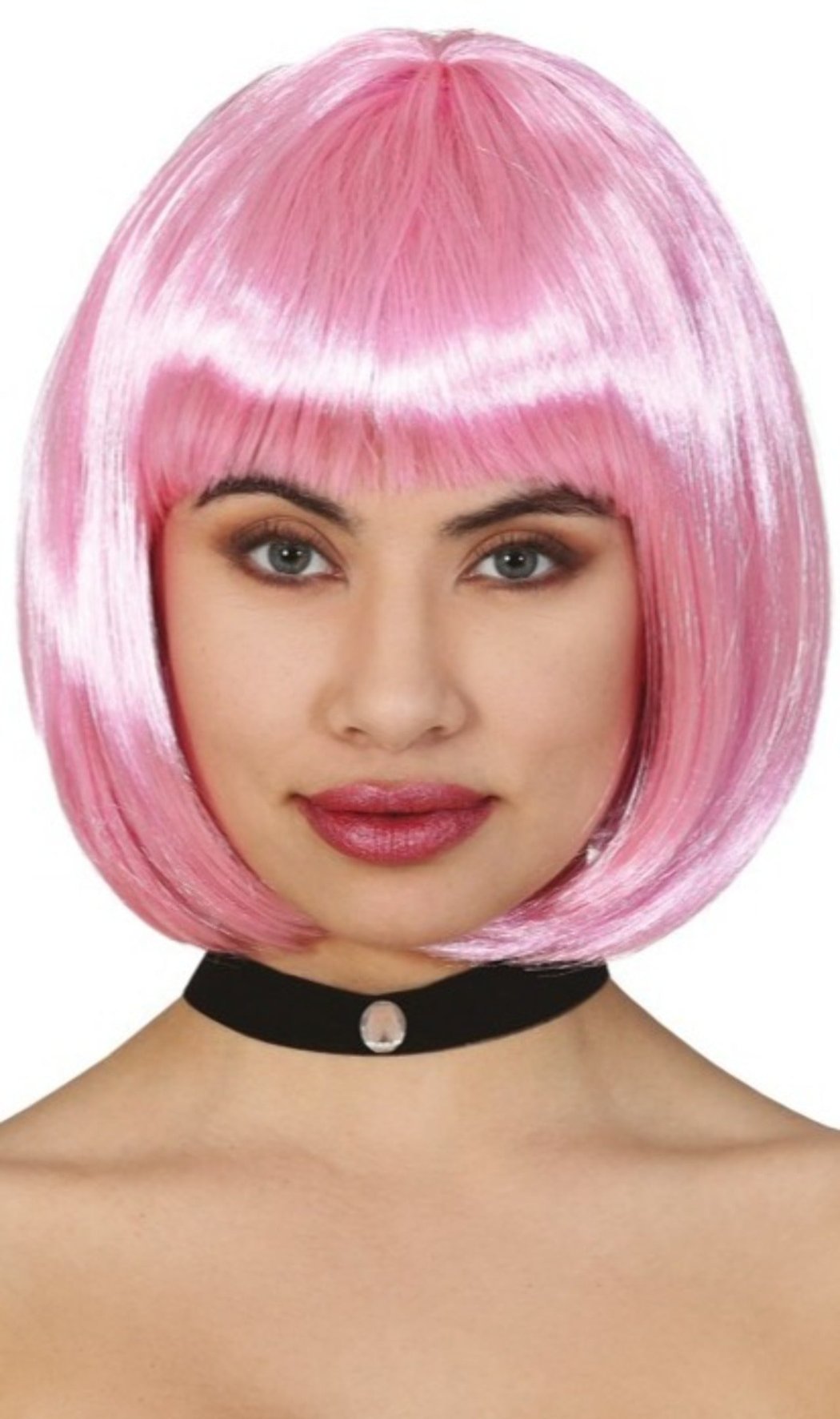 Peruca Rosa Claro Cabelo Médio