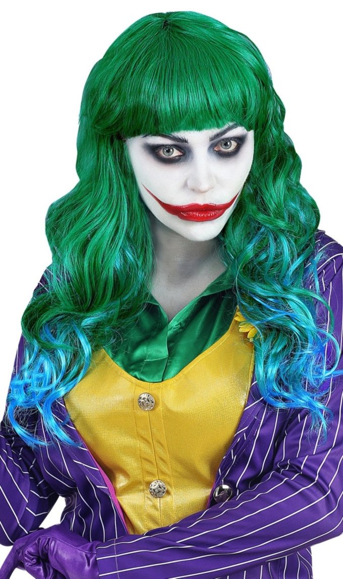 Peruca Verde e Azul Comprida