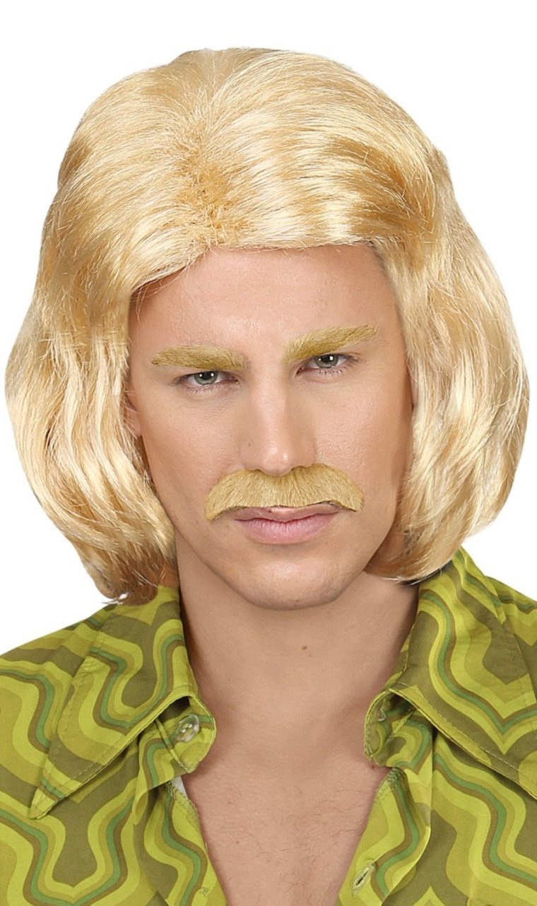 Peruca e Bigode de Dandy Louro