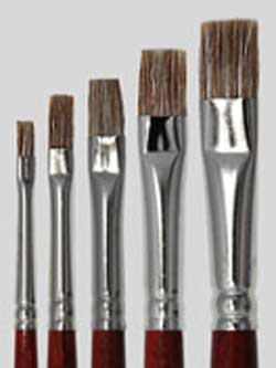 Pincel Plano 4 mm de Boi Profissional