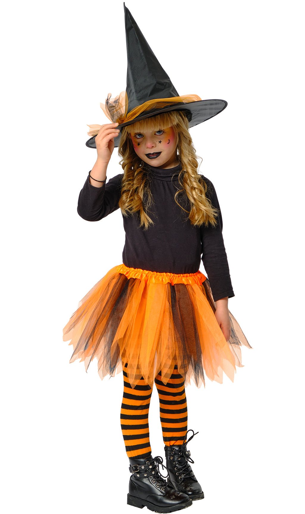 Conjunto de Bruxa Laranja infantil