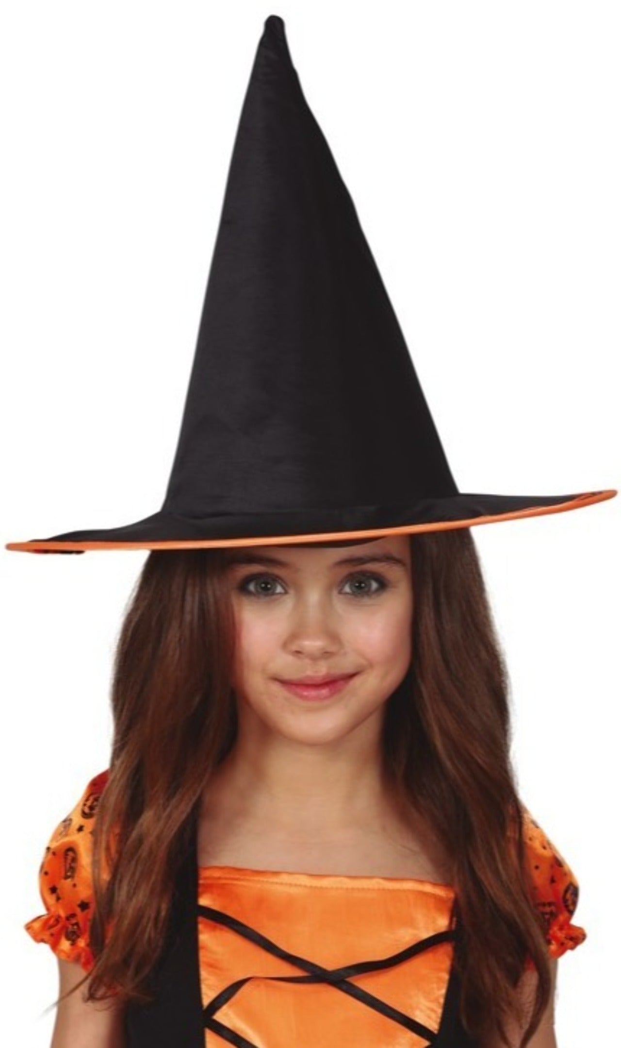 Chapéu de Bruxa Preto e Laranja infantil