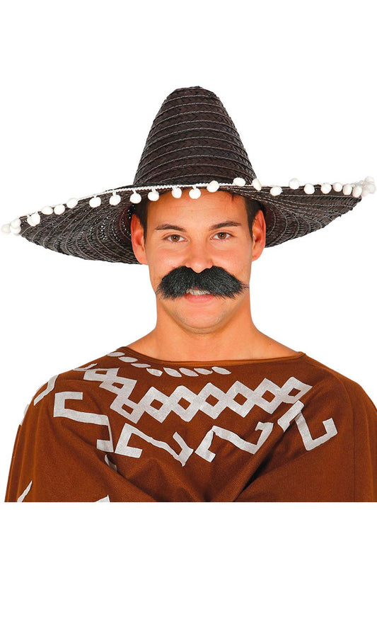 Chapéu Mexicano de Palha Preto